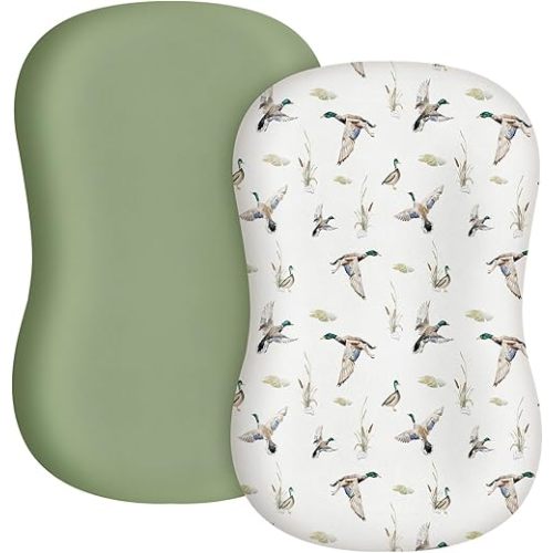 CroBlissful 2 Pack Mallard Duck Baby Lounger Cover Stretchy and Soft Infant Lounger Cover Breathable and Soft Baby Nest Slipcover for Boys Girls