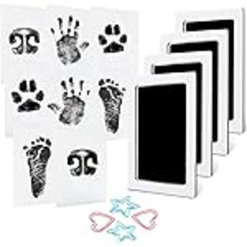 Amazon.com : 4-Pack Inkless Baby Hand and Footprint Kit - Mess Free Ink Pad for Newborn Keepsake, Dog Nose & Paw Print Kit, Clean Touch Ink Pad for Baby Hand & Footprints, Ideal New Mom Gifts (Jet Black) : Baby