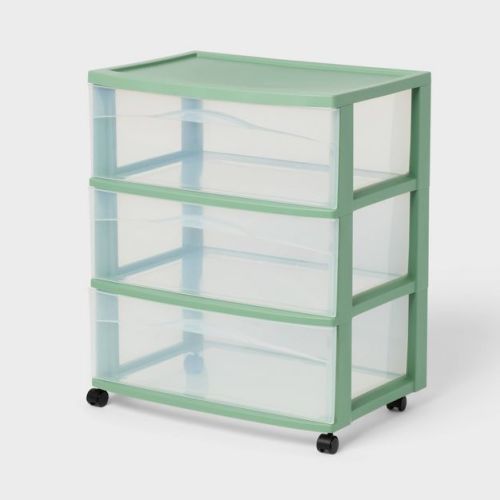 3 Drawer Wide Cart Versatile Green - Brightroom™