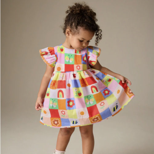 Buy Multi Character Ric Rac Frill Sleeve Dress (3mths-8yrs) from Next USA