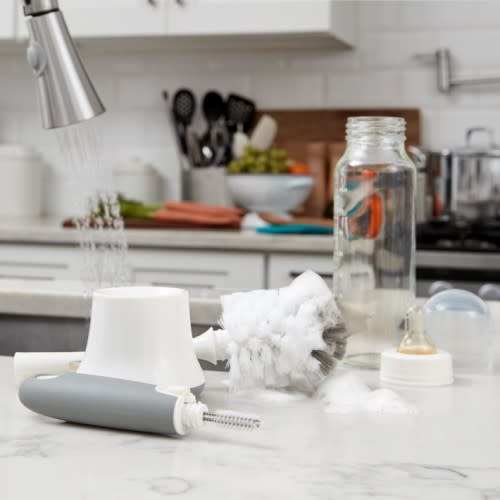 OXO Tot Travel Drying Rack with Bottle Brush in Gray