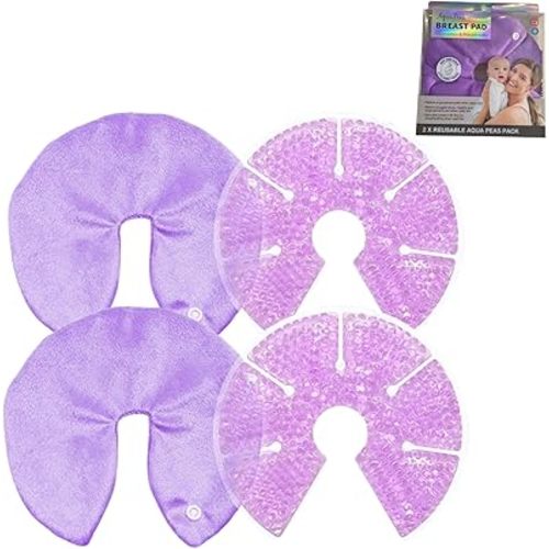 PandaEar 2 Pack Breast Therapy Pads for Breastfeeding, Hot & Cold Gel Packs – Reusable Breast Ice & Heat Pads for Nursing Comfort, Engorgement, Plugged Ducts & Postpartum Care