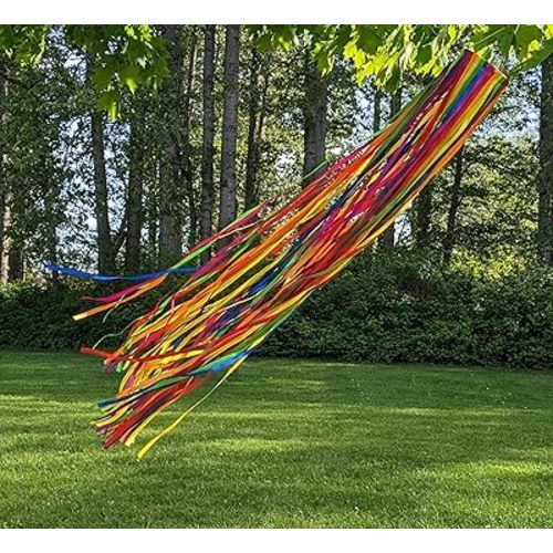Madrona Brands Rainbow Ribbon Windsock | Durable Outdoor Hanging Decoration | Yard, Garden, Patio, Deck and More | 48-Inch11