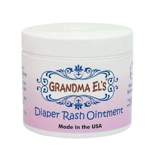 Grandma El’s Diaper Rash Ointment – Gentle Protection & Relief for Baby’s Delicate Skin – Pediatrician-Approved Moisturizing Barrier – Safe for Cloth & Disposable Diapers – 3.75 oz Jar