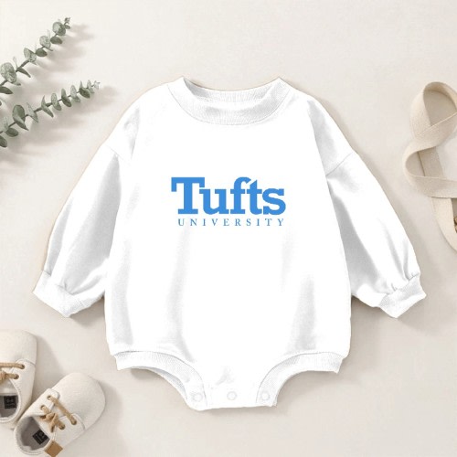 [12-18m] Tufts University Baby Romper Sweatshirts Kids's 0-3M White sold by Varrsity | SKU 1728615969 | Printerval