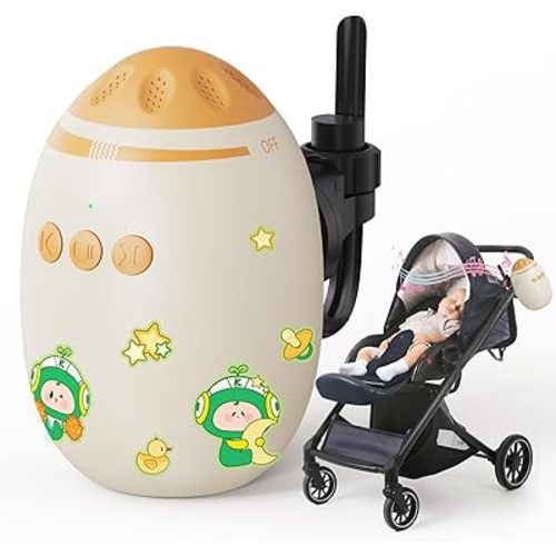 Hands-Free Baby Rocker Soother | Stroller Rocker Adjustable Vibration with 11 White Noises - Rechargeable Portable Baby Calming Device Universal Accessory for Strollers & Cribs