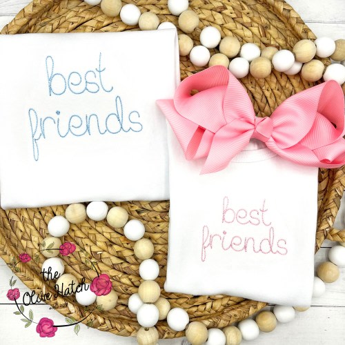 Best Friends Shirt / Sibling Shirt / Baby Shower Gift / Best Friends Embroidery / Sizing Embroidery / Big Sister Shirt