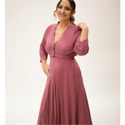 Lila Labor & Postpartum Gown in Dusty Rose