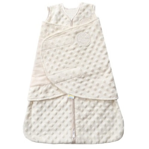 HALO Innovations SleepSack Swaddle Wrap Plushy Dot Velboa, Color: Cream, Size: Newborn