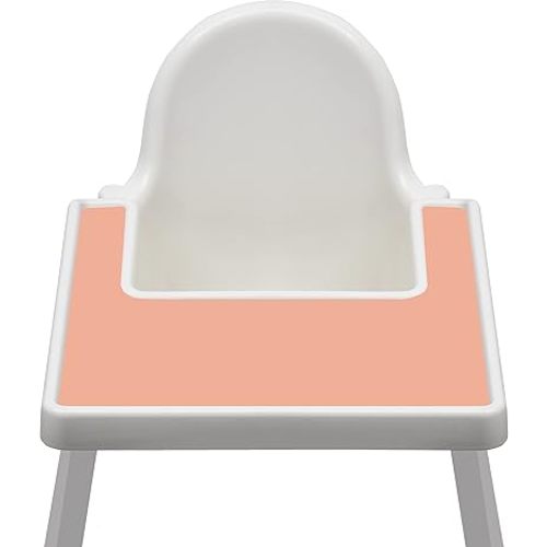High Chair Placemat compatible with IKEA Antilop Baby High Chair - Dishwasher Safe, BPA Free Silicone Placemats - Baby Led Feeding Foods Placemat for Toddler and Babies (Peach)