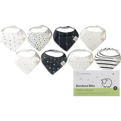 Cotton Bandana Bibs for Babies, Ultra Soft & Absorbent Drool Bibs for Feeding & Teething, Secure Fit, Lightweight