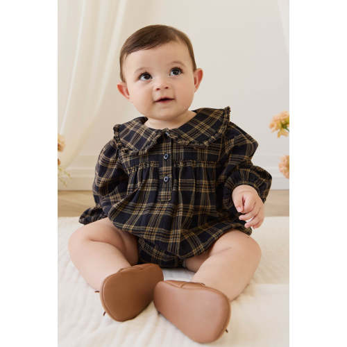 Organic Cotton Elowen Playsuit - Woodland Check – Jamie Kay USA