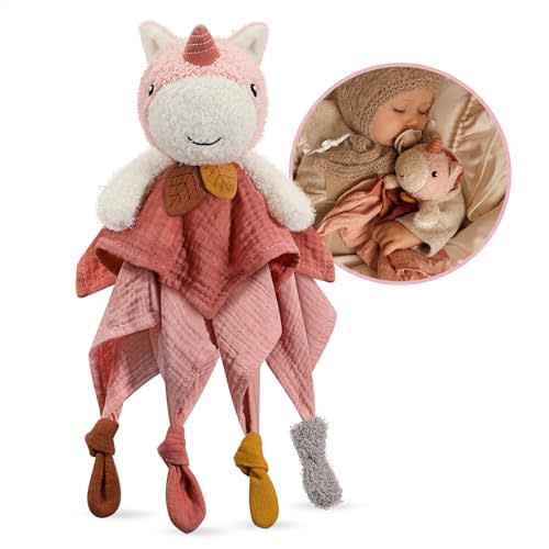 Nueplay Infant Toys Unicorn Baby Lovey - Ultra-Soft Security Blanket & Stuffed Animal for Girls, Newborn Essentials 0-24 Months, Baby Shower Registry