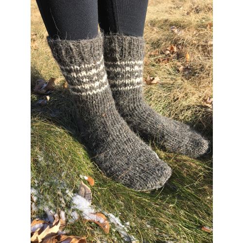 Hand Knit Wool Socks: Thick Organic Sheep-Wool Bed Socks