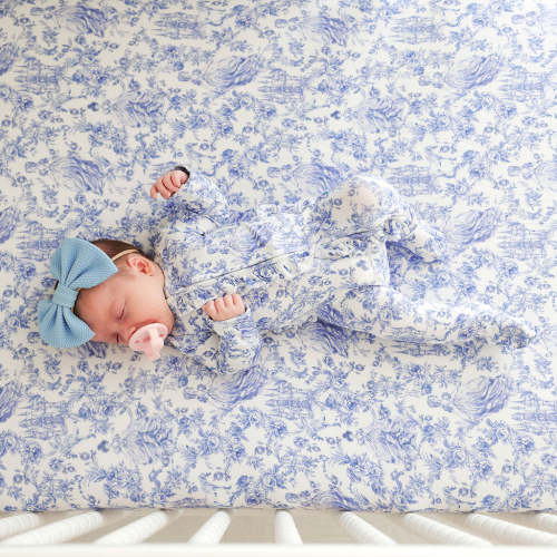 Posh Peanut Princess Damask White Baby Girl Sleeper | Briar