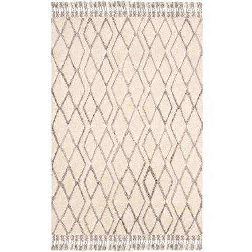 Casablanca CSB652 Hand Tufted Area Rug - Ivory/Grey - 5'x8' - Safavieh.