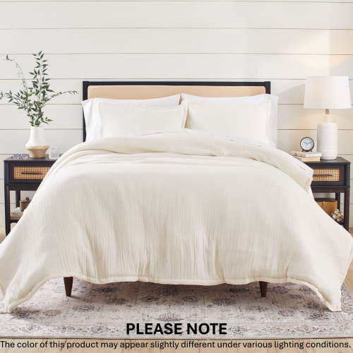 Better Homes & Gardens 3-Piece Cream Cotton Gauze Comforter Set, King