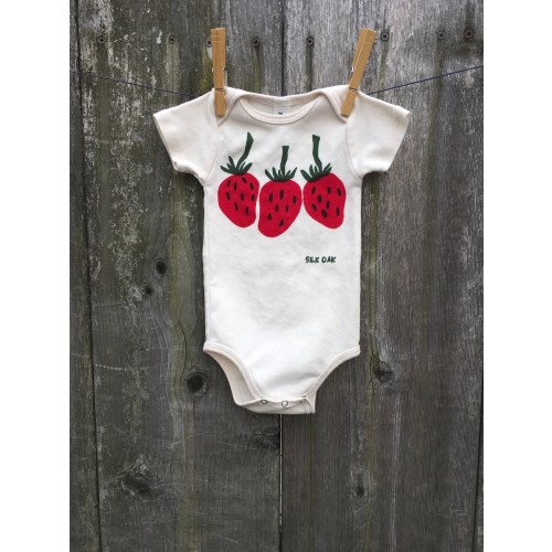 Juicy Red Strawberries Organic Short Sleeve One Piece
