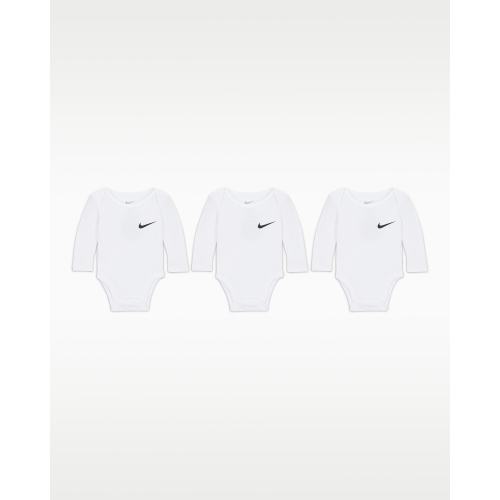 Nike Essentials Baby 3-Pack Long Sleeve Bodysuits. Nike.com
