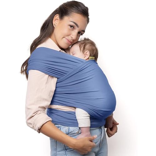 Boba Wrap Baby Carrier - Original Stretchy Infant Sling, Perfect for Newborn Babies and Children up to 35 lbs (Vintage Blue)