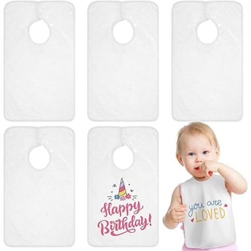 Hercicy Full Coverage Pullover Toddler Baby Bibs Terry Cloth Bibs with Snap Button for 0-4 Years Unisex Feeding Drooling