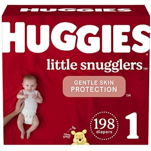 Baby Diapers Size 1 (8-14 lbs), 198ct, Huggies Little Snugglers Newborn Diapers