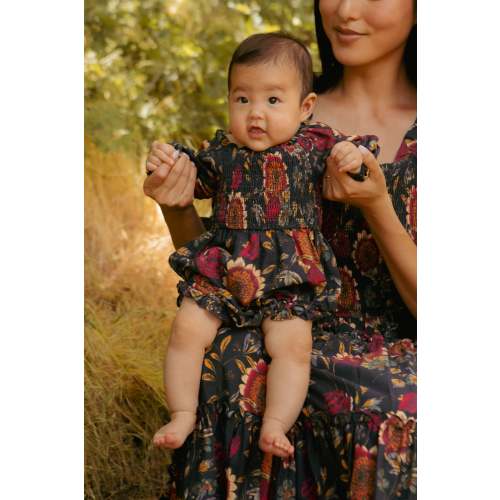 Baby Madeline Romper in Moody Sunflower