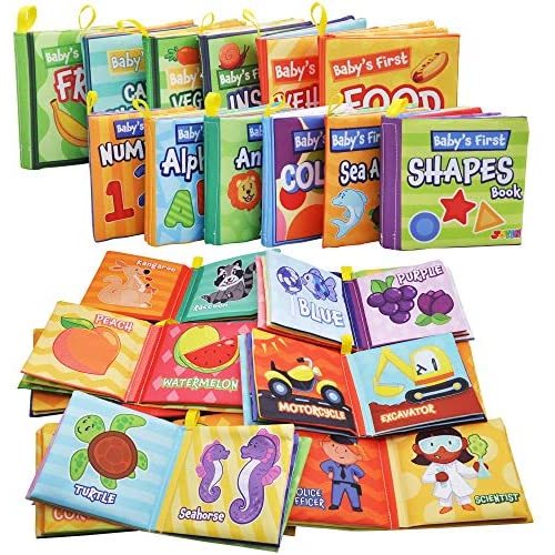 JOYIN 12 Packs My First Soft Bath Books, Nontoxic Fabric Soft Baby Cloth Books,Early Education Toys, Waterproof Baby Books for Toddler, Infants Perfect Shower Toys,Kids Bath Toys Best Gift