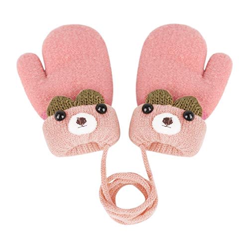 Holiberty Toddler Kids Warm Winter Gloves Cute Infant Baby Boys Girls Thick Fleece Lined Full Finger Ski Snow Gloves Mittens