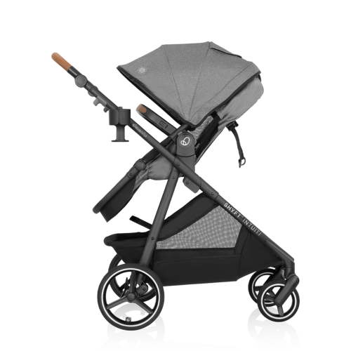 Evenflo Shyft Intuiti Travel System with Revolve180 LiteMax NXT Rotating Infant Car Seat, Fossil Gray