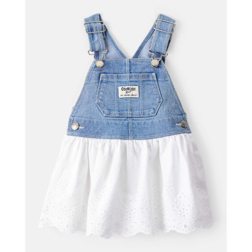 Baby Girl Eyelet Denim Jumper Dress | Carter’s Oshkosh Canada