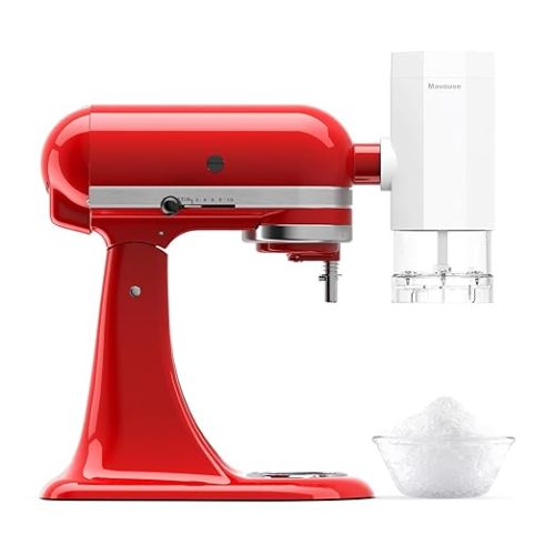 Shave Ice Attachment for Kitchenaid Stand Mixer, Snow Cone Shaved Ice Machine, with Coarse and Fine Blades, 8 Ice Molds