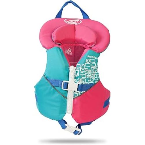 Stohlquist Infant Life Jacket, US Coast Guard Approved, Type II Life Vest (20-30 lbs) for Babies and Toddlers, Support Collar with Grab Handle, PFD for Pools, Lakes and Boating