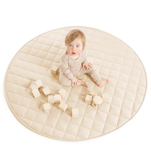 Stylish Baby Play Mat - Soft Cotton Crawling Mat Creates a Great Play Gym Area for Your Baby Boy or Girl - The Perfect Foldable Tummy Time Floor Playmat That Fits Nicely with Any Kids Playroom Decor