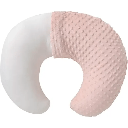 Nursing Pillow and Positioner with Cover for Breastfeeding and Bottle Feeding, Propping Baby, Tummy Time, Baby Sitting Support, Awake-Time Support (Light Pink, 22" x 17.7" x 5.9")