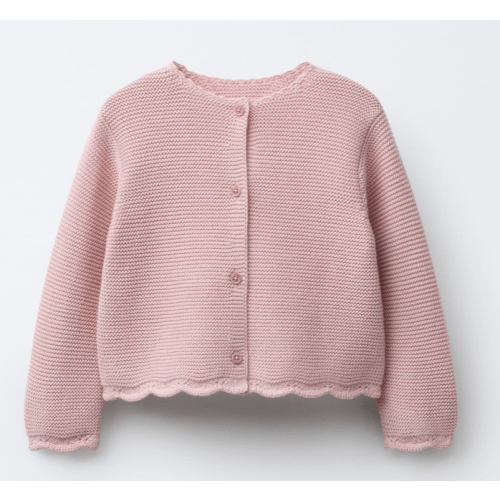 WAVY CABLE KNIT CARDIGAN - Mid-pink | ZARA United States 3-6 months