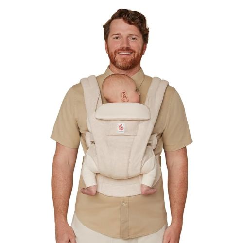 Ergobaby Omni Deluxe Baby Carrier Newborn to Toddler - Breathable Baby Carriers for Summer - All-Position Carrier with Enhanced Lumbar Support & Airflow (7-45 Pounds), Natural Linen