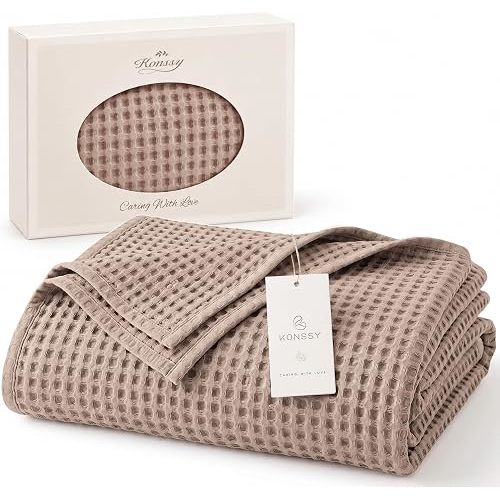 Konssy Waffle Baby Blanket for Boys & Girls, Softer Newborn Swaddle Blanket