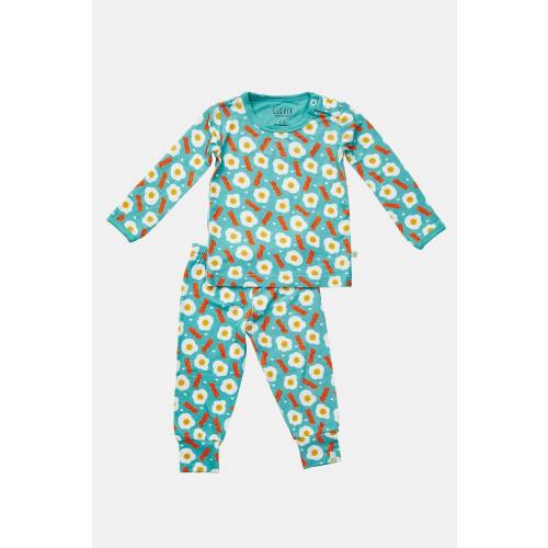 Long Sleeve Pajama Set - Bacon & Eggs Haze