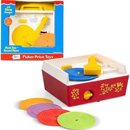 Fisher Price Classics - Record Player - Retro, Tactile Interactive Retro Toy for Kids, Girls, Boys, Toddlers, Baby, Preeschooler, Unisex 18 Months +