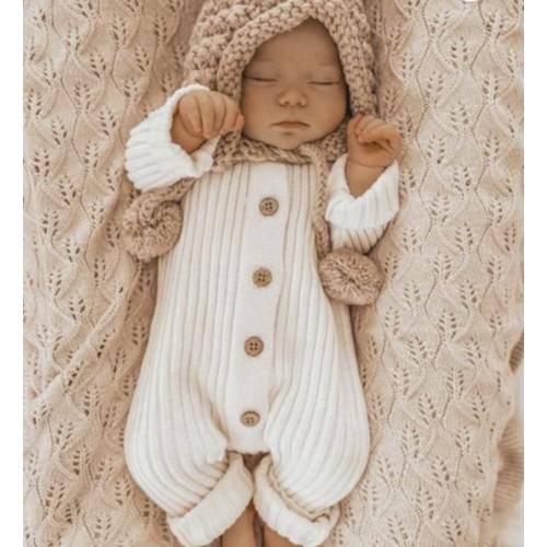 Little B's Chunky Rib Baby Jumpsuit - Milk