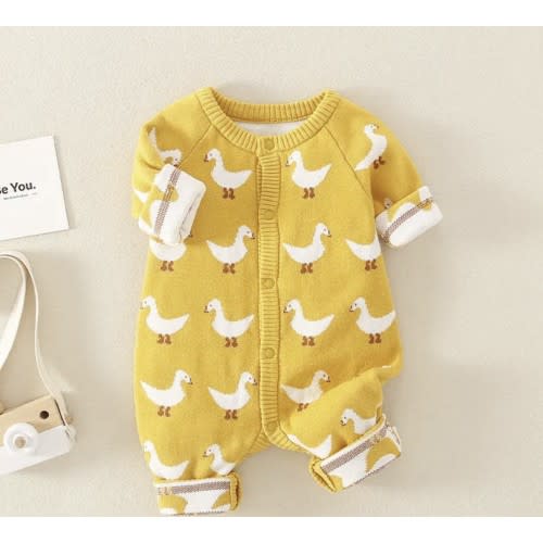 Baby Knitted Goose Yellow Romper
