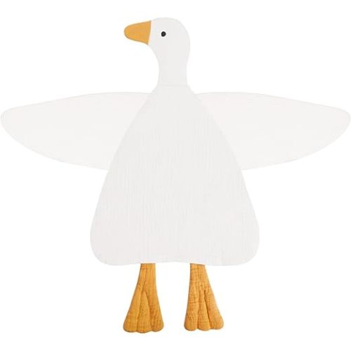 Baby Toys Lovey Blanket Soft Duck Toys for Newborn Essentials 0-6 Months, Sensory Stuffed Animal Security Blanket for Boys and Girls (Duck-White)