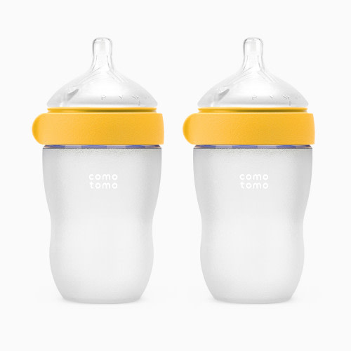 Comotomo Silicone Baby Bottle 2.0 - Yellow, 8 Oz, 2