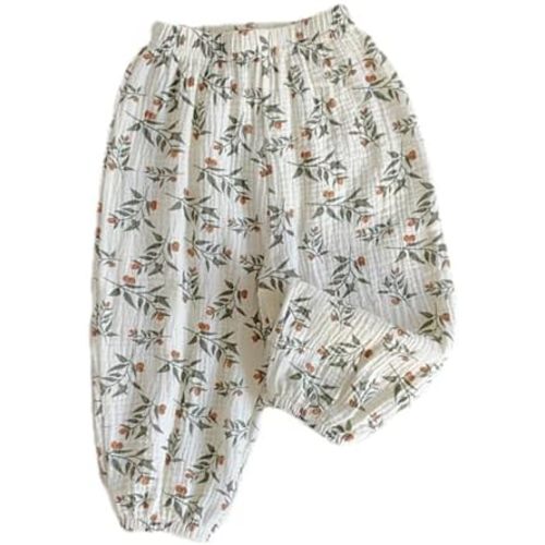 Toddler Girls Long Harem Pants Cotton Linen Baby Baggy Trousers Bloomers 2-7T