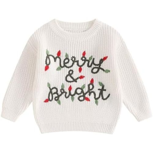 Infant Newborn Baby Christmas Sweater Cute Candy Cane Warm Knitted Sweater Top Toddler Fall Winter Clothes