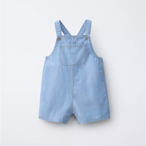 DENIM OVERALL SHORTS - Mid-blue | ZARA United States