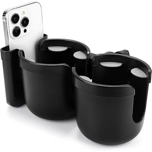 Accmor 2-in-1 Walker Cup Holder with Phone Holder, Wheelchair Cup Holder, Rollator Cup Holder, Cup Phone Holder for Walker, Wheelchair, Rollator, Mobility Scooter