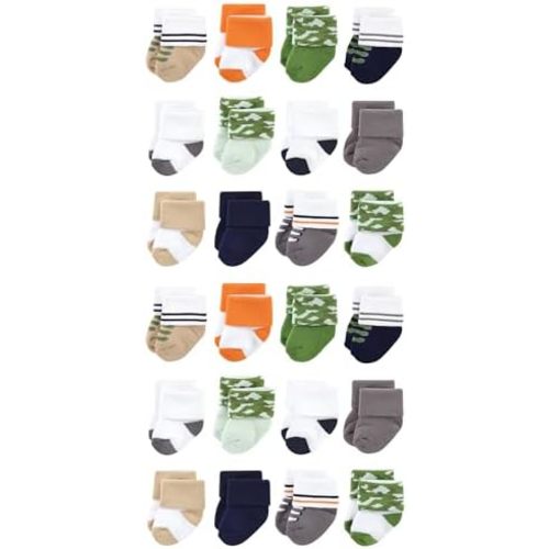 Luvable Friends Unisex Cotton Rich Baby Terry Socks 24-Pack