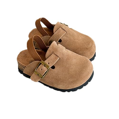 Kids Suede Clogs Toddler Clogs Boys Girls Sandals Cork Adjustable Buckle Mules
